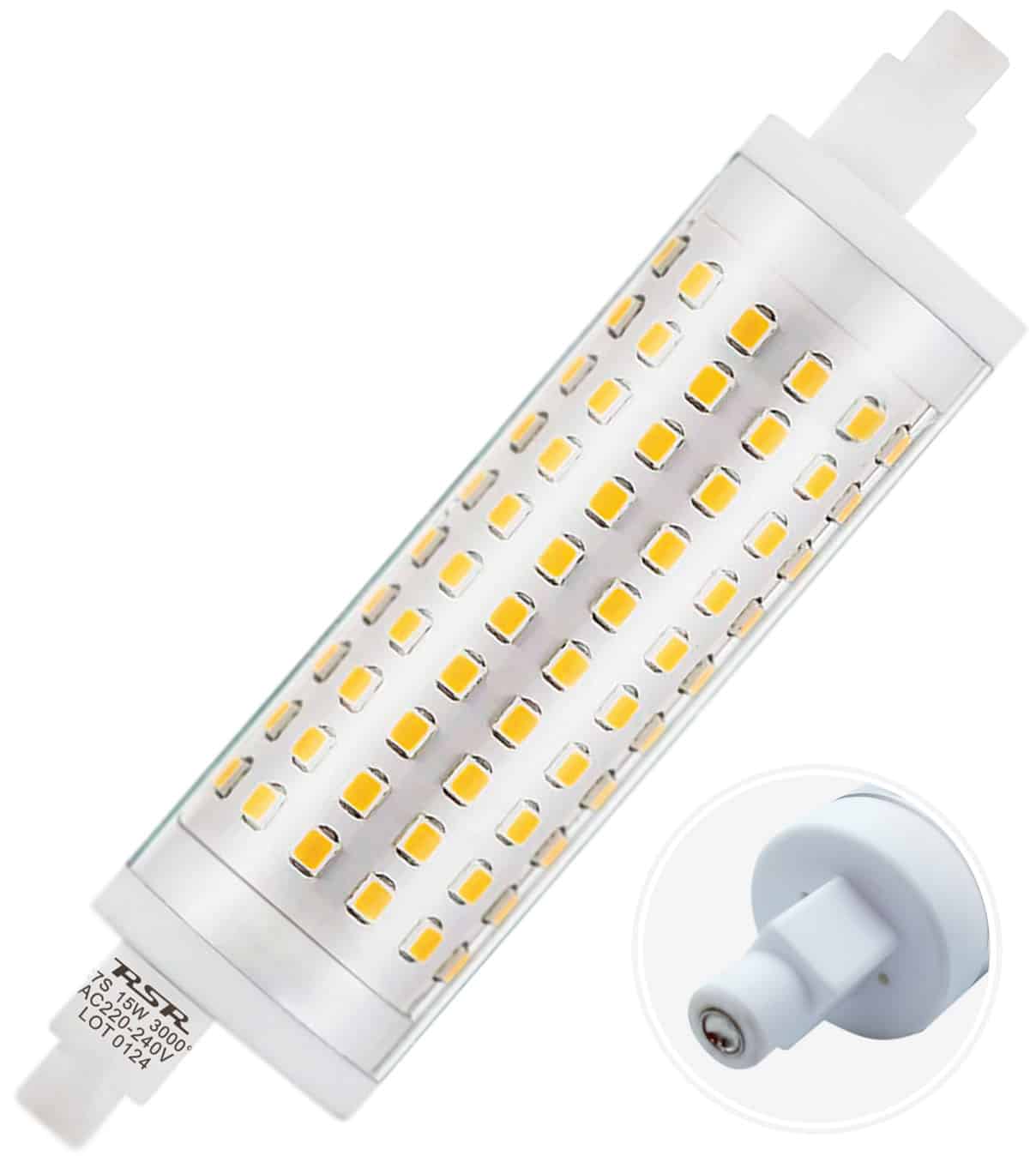 R7S LINEAL 118mm 15W  CERÁMICA+PVC